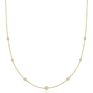 image:imageRossSimons Diamond Station Necklace in 14kt Gold