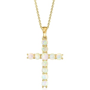 image:imageRossSimons Ethiopian Opal Cross Pendant Necklace in 18kt Gold Over SterlingOpal