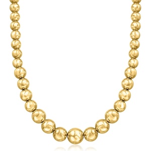 image:imageRossSimons Italian 1016mm 18kt Gold Over Sterling Graduated Bead NecklaceNo Gemstone