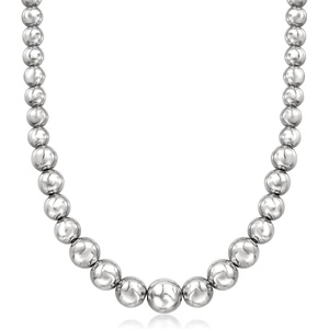 image:imageRossSimons Italian 1016mm Sterling Silver Graduated Bead NecklaceNo Gemstone