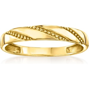 image:imageRossSimons Italian 10kt Yellow Gold Beaded Stripe RingNo Gemstone