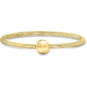 image:imageRossSimons Italian 10mm 14kt Yellow Gold Bead Mesh Stretch Braceletno gemstone