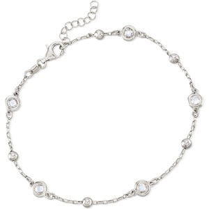 image:imageRossSimons Italian 115 ct tw BezelSet CZ Station Anklet100 Inches