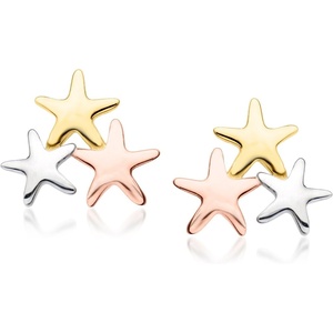 image:imageRossSimons Italian 14kt TriColored Gold Stars Stud Earrings