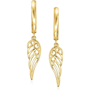 image:imageRossSimons Italian 14kt Yellow Gold Angel Wing Drop Earrings