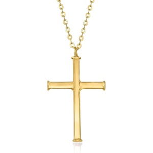 image:imageRossSimons Italian 14kt Yellow Gold Cross NecklaceNo Gemstone
