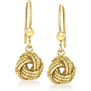 image:imageRossSimons Italian 14kt Yellow Gold Love Knot Drop Earrings