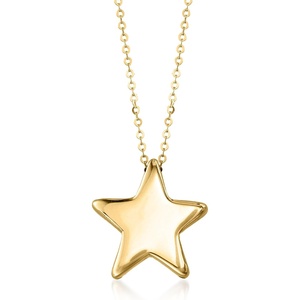 image:imageRossSimons Italian 14kt Yellow Gold Star NecklaceNo Gemstone