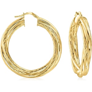 image:imageRossSimons Italian 14kt Yellow GoldPlated Twisted Hoop Earrings