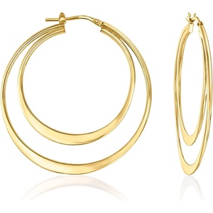 image:imageRossSimons Italian 18kt Gold Over Sterling DoubleHoop Earrings
