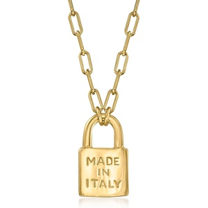 image:imageRossSimons Italian 18kt Gold Over Sterling Made in Italy Lock NecklaceNo Gemstone
