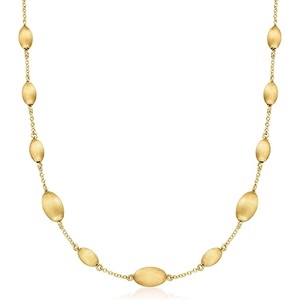 image:imageRossSimons Italian 18kt Gold Over Sterling Oval Bead Station Necklace 18 inches