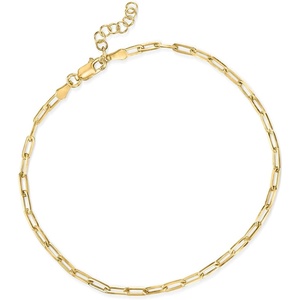 image:imageRossSimons Italian 18kt Gold Over Sterling Paper Clip Link Anklet 9 inches