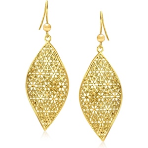 image:imageRossSimons Italian 18kt Gold Over Sterling Twisted Floral Drop Earrings