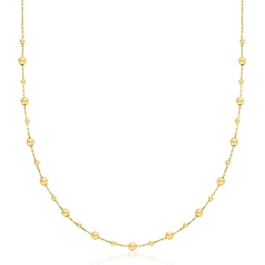 image:imageRossSimons Italian 18kt Yellow Gold Bead Station Necklace 18 inches