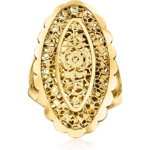 image:imageRossSimons Italian 18kt Yellow Gold Floral Openwork RingNo Gemstone