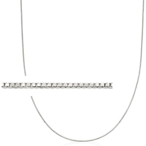 image:imageRossSimons Italian 1mm Sterling Silver BoxChain NecklaceNo Gemstone