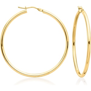 image:imageRossSimons Italian 2mm 10kt Yellow Gold Hoop Earrings