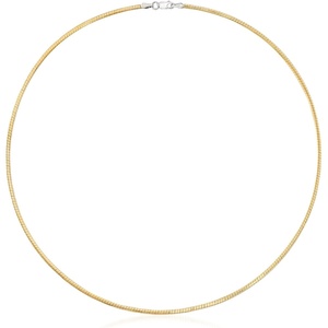 image:imageRossSimons Italian 2mm Reversible Omega Necklace in 2Tone Sterling SilverNo Gemstone