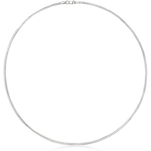 image:imageRossSimons Italian 2mm Sterling Silver Omega NecklaceNo Gemstone