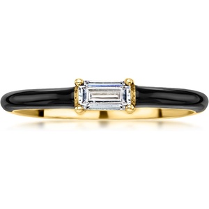 image:imageRossSimons Italian 30 Carat CZ and Black Enamel Ring in 18kt Gold Over SterlingCubic Zirconia