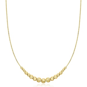 image:imageRossSimons Italian 36mm 18kt Gold Over Sterling Bead Station NecklaceNo Gemstone