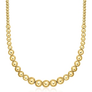 image:imageRossSimons Italian 410mm 18kt Gold Over Sterling Graduated Bead NecklaceNo Gemstone