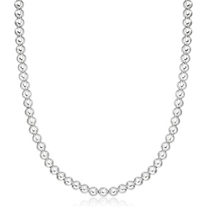 image:imageRossSimons Italian 6mm Sterling Silver Bead NecklaceNo Gemstone