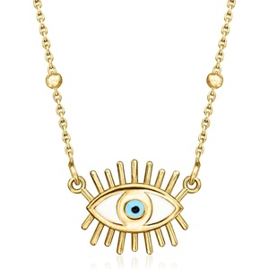 image:imageRossSimons Italian Multicolored Enamel Evil Eye Beaded Station Necklace in 18kt Gold Over Sterling 18 inches