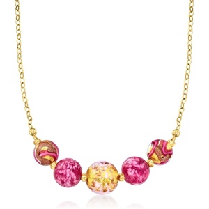 image:imageRossSimons Italian Multicolored Murano Glass Bead Necklace in 18kt Gold Over Sterling 18 inches