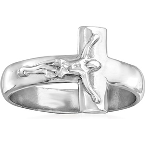 image:imageRossSimons Italian Sterling Silver Crucifix RingNo Gemstone
