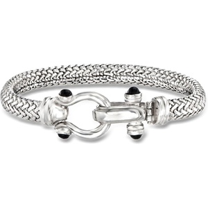 image:imageRossSimons Italian Sterling Silver Horsebit Bracelet With Black OnyxOnyx