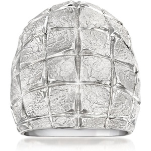 image:imageRossSimons Italian Sterling Silver SquarePattern RingNo Gemstone