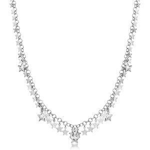 image:imageRossSimons Italian Sterling Silver Star Drop Necklace 18 inches