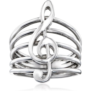 image:imageRossSimons Italian Sterling Silver Treble Clef RingNo Gemstone