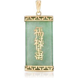 image:imageRossSimons Jade Blessings Wealth and Longevity Pendant in 14kt Yellow Gold