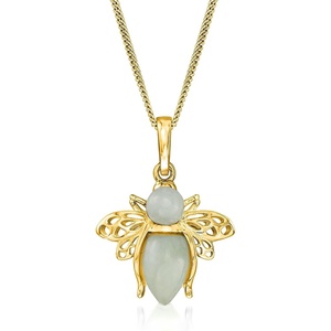 image:imageRossSimons Jade Bumblebee Pendant Necklace in 18kt Gold Over SterlingJade