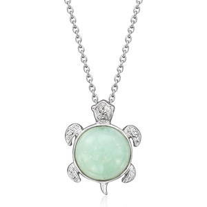 image:imageRossSimons Jade Turtle Pendant Necklace With Diamonds in Sterling Silver 18 inches