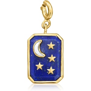 image:imageRossSimons Lapis and MotherOfPearl Moon and Stars Charm in 18kt Gold Over Sterling