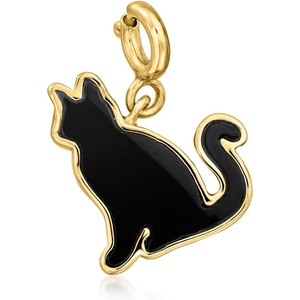 image:imageRossSimons Onyx Cat Charm in 18kt Gold Over Sterling