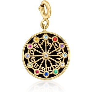 image:imageRossSimons Onyx Moonstone and 13 ct tw MultiGemstone Zodiac Symbols Charm in 18kt Gold Over Sterling