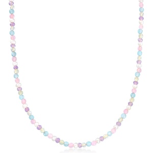 image:imageRossSimons Pastel MultiGemstone Bead and 335mm Cultured Pearl Necklace in 18kt Gold Over Sterling 18 inches