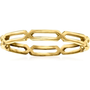 image:imageRossSimons Pure Collection 14kt Yellow Gold Paper Clip Link RingNo Gemstone