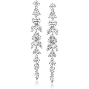 image:imageRossSimons RhodiumPlated Drop Earrings With 600 ct tw Czs