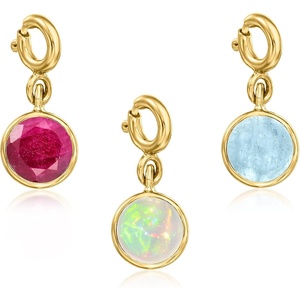 image:imageRossSimons SeptemberSapphire  Round Birthstone Charm in 18kt Gold Over Sterling