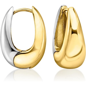 image:imageRossSimons Silver and 14kt GoldPlated Oval Hoop Earrings