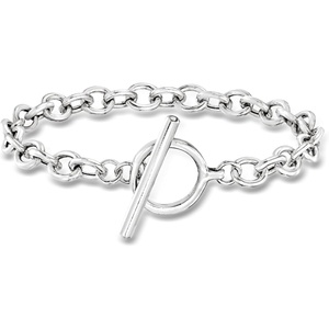 image:imageRossSimons Sterling Silver CableLink Toggle Braceletno gemstone
