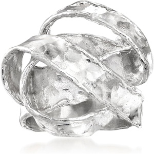 image:imageRossSimons Sterling Silver Hammered Knot RingNo Gemstone