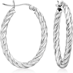 image:imageRossSimons Sterling Silver Twisted Hoop Earrings