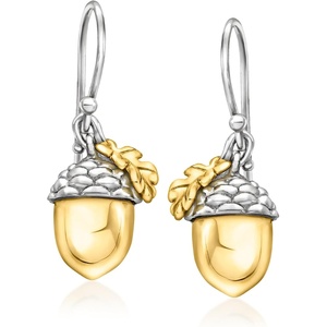 image:imageRossSimons Sterling Silver and 18kt Gold Over Sterling Acorn Drop Earrings